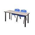 Kee Rectangle Tables > Training Tables > Kee Table & Chair Sets, 60 X 24 X 29, Wood|Metal|Plastic Top MT6024PLBPBK47BE
